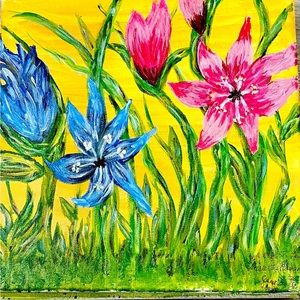 Signed Original Acrylic Painting on 12”x 12” Canvas Board. “Pure Admiration”